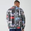 Textured Satin Oversized Bomber Jacket - Image 2
